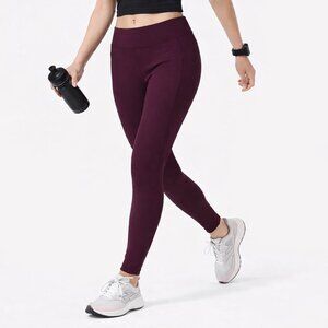 Old Navy Active Leggings XL Dark Purple Wine Full Length Side Pockets